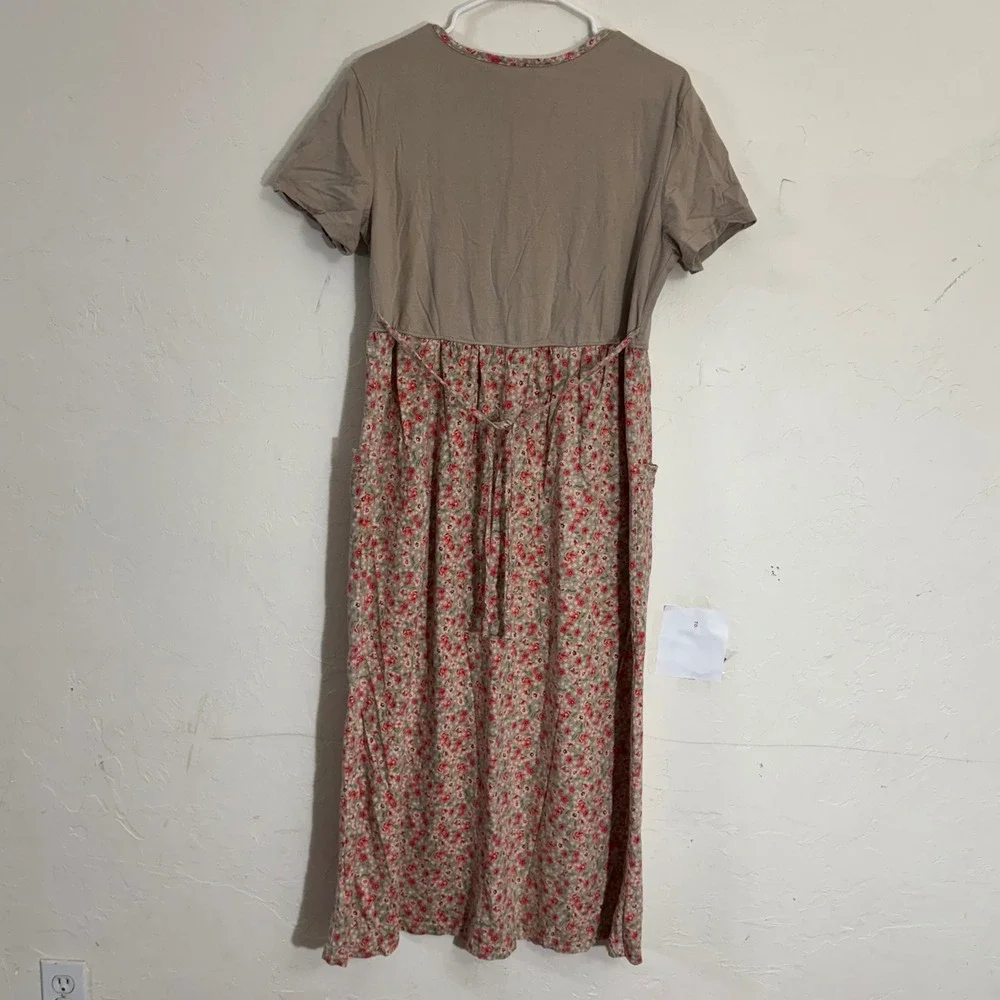 VTG Bobbie Brooks M Garden Watering Can Floral Dress‎ Pockets babydoll cottage - Picture 9 of 9